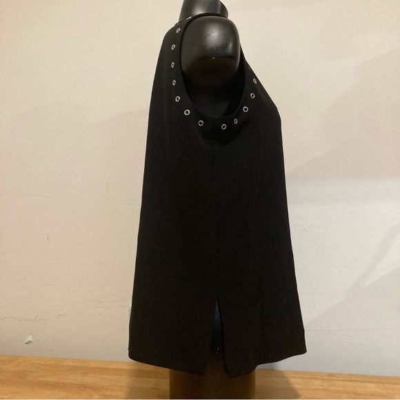 Calvin Klein Black Tank Top with Silver Tone Grommets - Picture 3 of 15